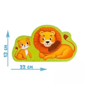 Макси - пазлы с тактильными вставками «Любимый зоопарк», 3 пазла, 8 деталей