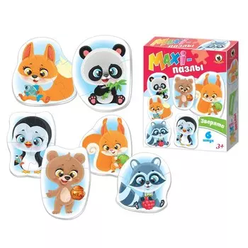 Макси-пазлы «Зверята», 6 штук