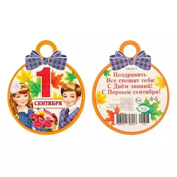 Медаль "1 Сентября" школьники, 10х10см