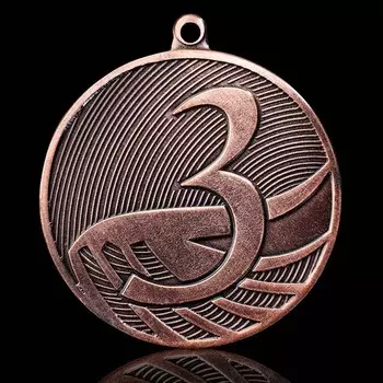Медаль призовая 001, d= 5см. 3 место. Цвет бронза. Без ленты