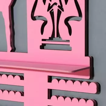 Медальница с полкой «Гимнастика» розовая, 42.527.5 см