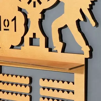 Медальница с полкой "Танцы" жёлтый цвет, 42,5х27,5 см