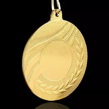 Медаль под нанесение золото, d=5 см, с лентой
