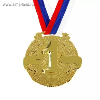 Медаль призовая золото 029, d=5 см, 1 место, с лентой
