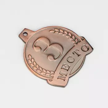 Медаль призовая бронза, d=4.5 см, 3 место, без ленты