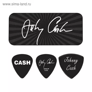 Медиаторы Dunlop JCPT03M Johnny Cash Signature 6шт, средние, в коробочке