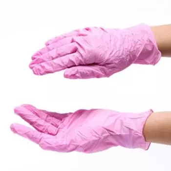 Медицинские перчатки Benovy Q, нитриловые, текстурированные, размер XS, розовые, 50 пар