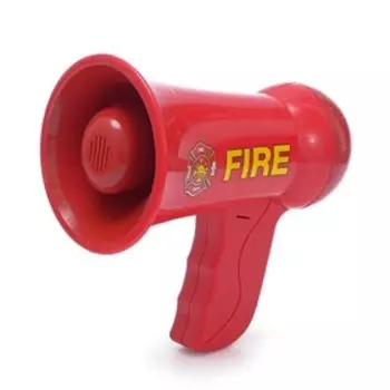 Мегафон «Пожарный», 2 режима: сирена, громкоговоритель, работает от батареек, в пакете