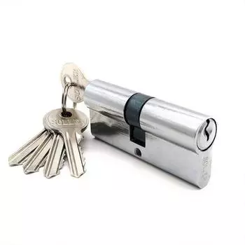 Механизм цилиндровый SOLLER, F5, 60 мм, 5 ключей, латунь, металл, цвет хром