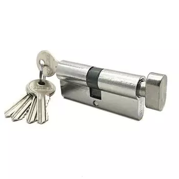 Механизм цилиндровый SOLLER FV5, 70мм, 5 ключей, кл. вертушка, латунь, металл, цвет хром