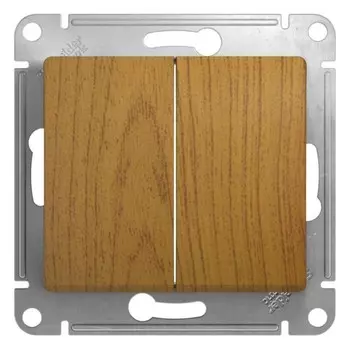 Механизм переключателя проходного SchE GSL000565 Glossa, 2 клавиша, СП, 10А, IP20, дуб