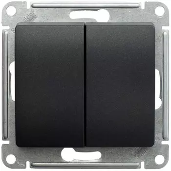 Механизм переключателя проходного SchE GSL000765 Glossa, 2 клавиша, СП, 10А, IP20, антрацит 954805