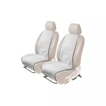 Меховые накидки на сиденья AutoFlex, овчина, белый, 2 шт