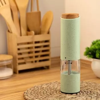 Мельница электрическая Luazon LET- 003, пластик, от батареек, зелёная