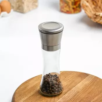 Мельница для специй Magistro Oracle, 19 см, керамический механизм, серебристая