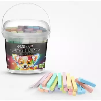 Мелки цветные для асфальта 29 штук Calligrata TOP, брусок