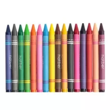 Мелки восковые 16 цветов Hatber Deep "Городок", диаметр 9 мм, круглый корпус, в картонной коробке с европодвесом