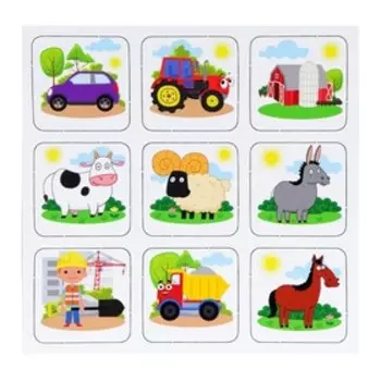 Мемо 30 фишек + Пазл 24 элементов «Синий трактор»