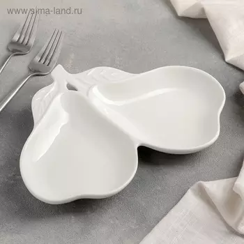 Менажница керамическая 2 ячейки «Груши», 25193 см