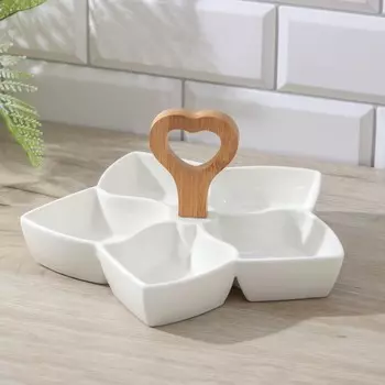 Менажница керамическая 5 ячеек «Эстет», 25×12,5 см