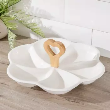 Менажница керамическая 6 ячеек «Эстет. Цветок», 29×29×11 см