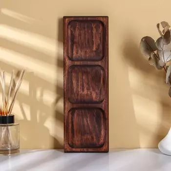 Менажница Adelica, 3 секции, 30×10×2,5 см, тёмный бук