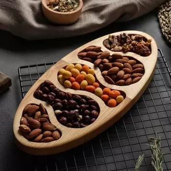 Менажница Adelica «Овал», 5 секций, 30151,8 см, массив берёзы