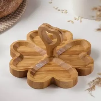 Менажница Доляна «Цветок», 19.519.5 см, бамбук