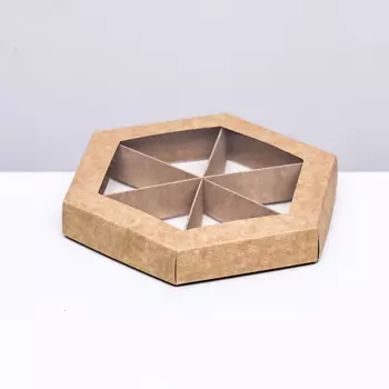 Менажница крафт, 18,5 х 18,5 х 2,5 см