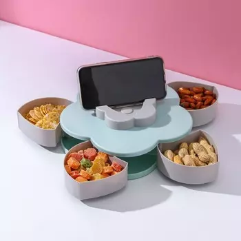 Менажница раздвижная «Пятицвет», 5 ячеек, подставка для телефона, 23×23 см, цвет МИКС