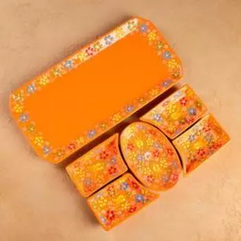 Менажница прямоугольная 34,5*17см "Рельеф оранжевый"