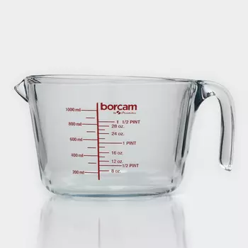Мерная кружка Paabahe Borcam, 1 л, стекло, прозрачная