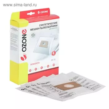 Мешки-пылесборники M-31 Ozone синтетические для пылесоса, 4 шт