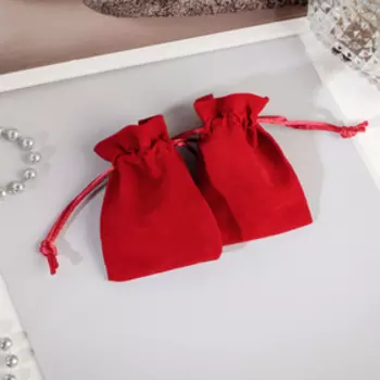 Мешочек бархатный "Классика", 6*8, цвет красный