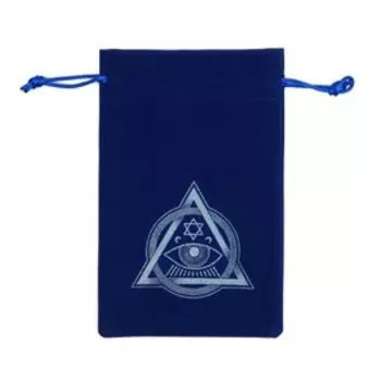 Мешочек для карт Таро «Глаз Оракула», бархатный, тёмно-синий, 1218 см