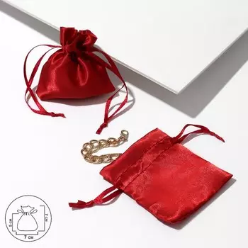 Мешочек подарочный атласный, 77 см, цвет красный