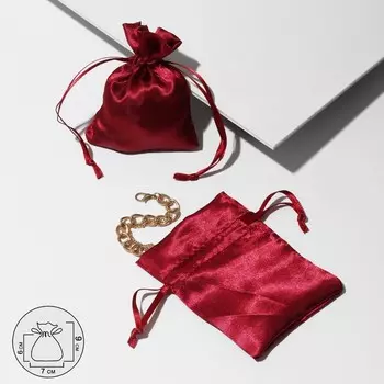 Мешочек подарочный атласный, 79 см, бордовый