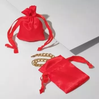 Мешочек подарочный атласный с лентой, 79 см, цвет красный