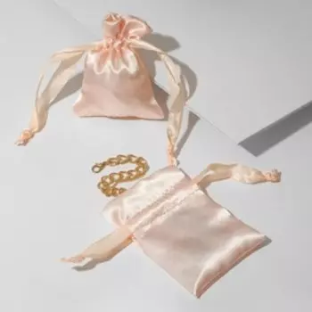 Мешочек подарочный атласный с лентой, 79 см, цвет светло-розовый