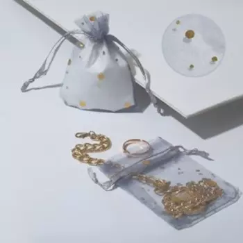 Мешочек подарочный «Драже», 79, цвет тёмно-серый с золотом