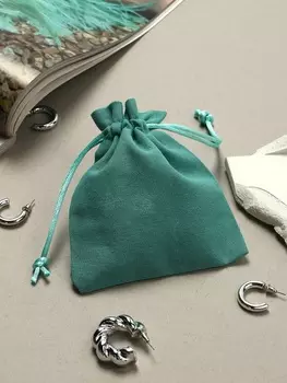 Мешочек подарочный «Хлопок», 1012 см, тиффани