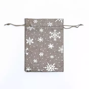 Мешочек подарочный из холщи "Снежинки", 13 х 18 см