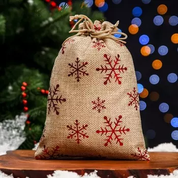 Мешочек подарочный из холщи «Снежинки», 1520 см