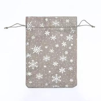 Мешочек подарочный из холщи "Снежинки", 20 х 28 см