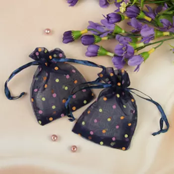 Мешочек подарочный "Конфетти", 7*9, цвет синий