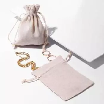 Мешочек подарочный «Лён», 1012 см, бежевый