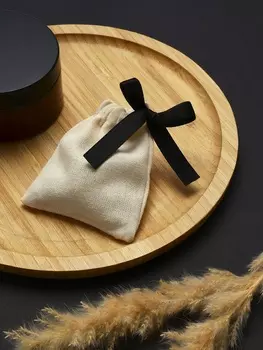 Мешочек подарочный «Нежность», 8.57 см, бежево-чёрный