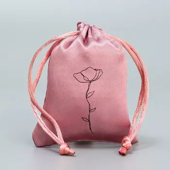 Мешочек подарочный атласный «Цветок», 7 х 9 см +/- 1.5 см