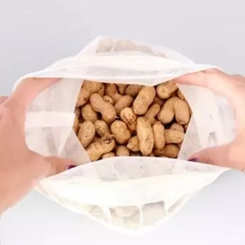 Мешок из полиэстера, 30 25 см, на 3 кг, с завязками, жёлтый