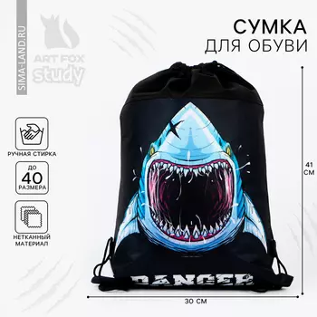 Мешок для обуви Danger, нетканое полотно, размер 3040 см